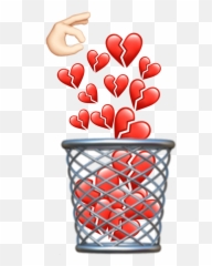 Brokenheart Trash Dump Brokenlove Nolove Png Emoji Ipho - Wastebasket