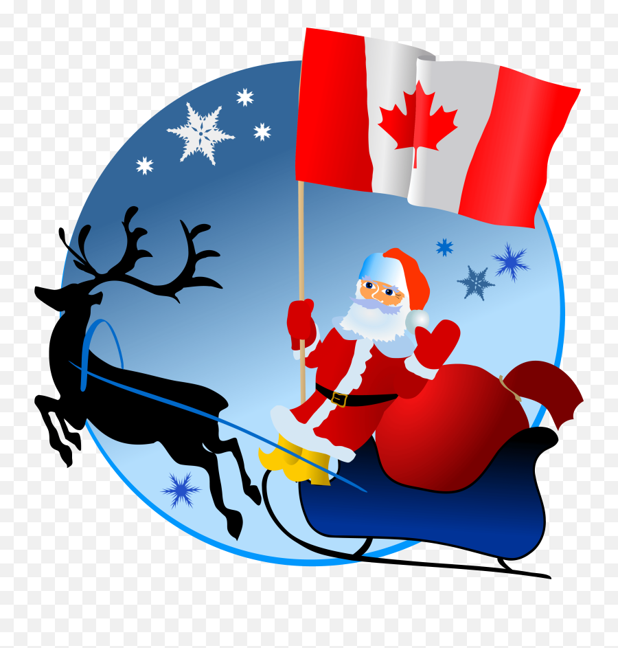Santa With Canadian Flag - Merry Christmas From South Africa Merry Christmas From The Uk Emoji,Merry Xmas Emoji