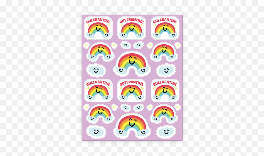 Rainbow Stickers Sticker And Decal Sheets Lookhuman - Cartoon Emoji,Emoji Color Sheets