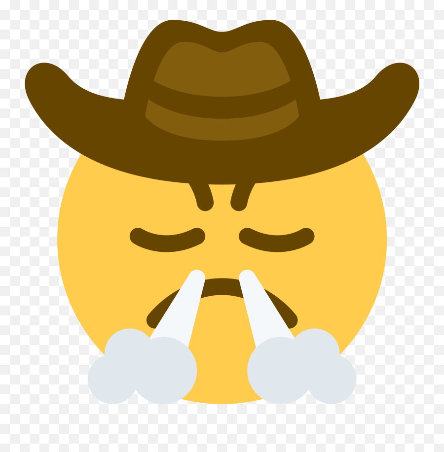 Transparent Background Pensive Cowboy Png Emoji,Triumph Emoji