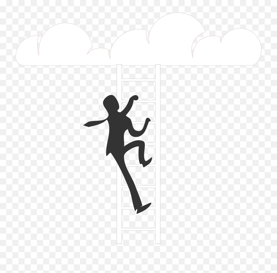 Businessman Climbing To Clouds Clipart Free Download - Hard Emoji,Ladder Emoji