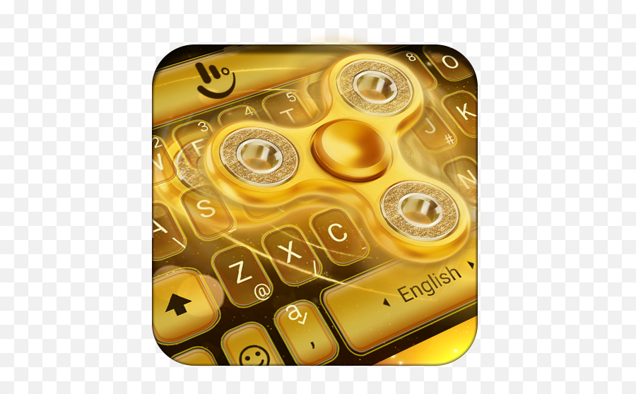 Golden Fidget Spinner Keyboard Theme - Mobile Phone Emoji,Emoji Fidget Spinner