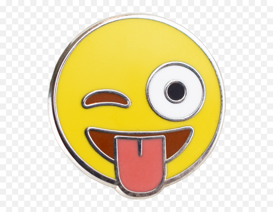 Wink Emoji Pin - Smiley,Thunderbolt Emoji