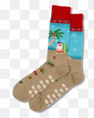 Mens Surfing Santa Crew Socks - Emoji