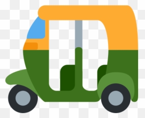 Auto Rickshaw Emoji - Rickshaw Emoji,Taxi Emoji