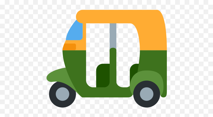 Auto Rickshaw Emoji - Rickshaw Emoji,Taxi Emoji