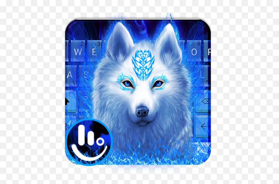 Blue Flame White Wolf Apk 6 - Wolf With Blue Flames Emoji,Emoji Keyboard For Samsung Galaxy S6