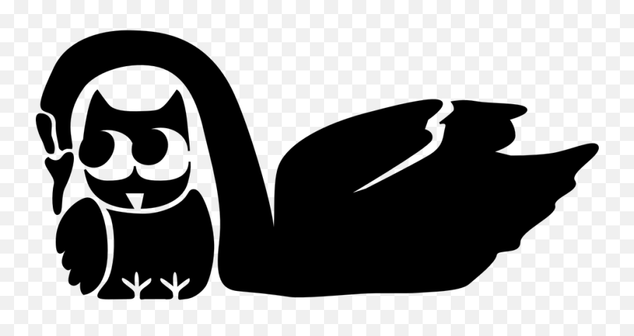 Lechuza Gráficos Vectoriales - Owl Animal Silhouette Emoji,Swan Emoji
