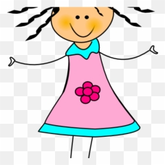 Happy Girl Clip Art At Clker Vector - Black And White Doll Clipart Emoji,Woman And Pig Emoji