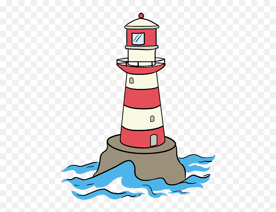 How To Draw A Lighthouse - Drawing Of Lighthouse Emoji,Lighthouse Emoji
