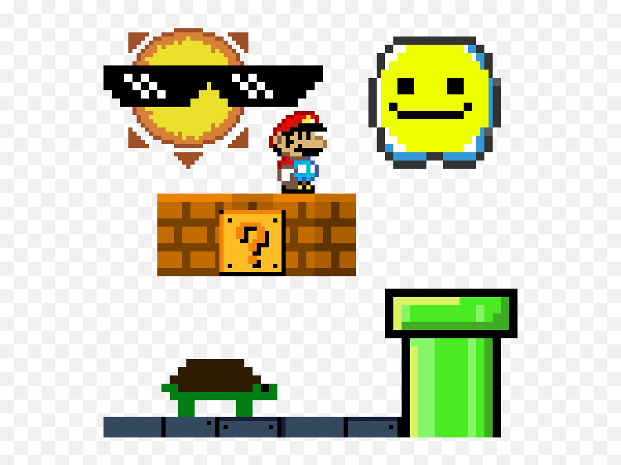 Pixilart - Super Mario Question Block Emoji,Gangster Emoticon