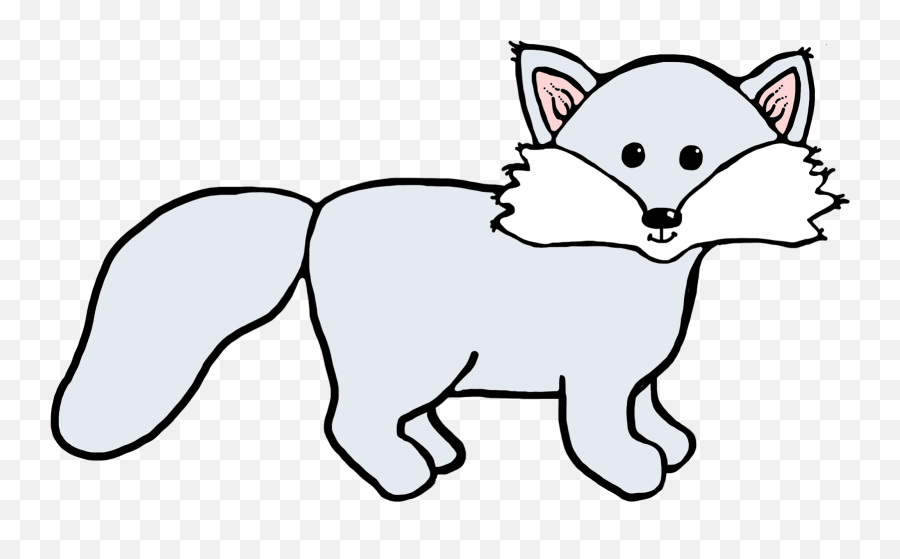 Free Fox Clip Art Black And White - Arctic Animal Clip Art Emoji,Silver Fox Emoji