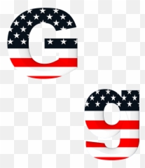 Letter Abc Alphabet - G With American Flag Pattern Emoji