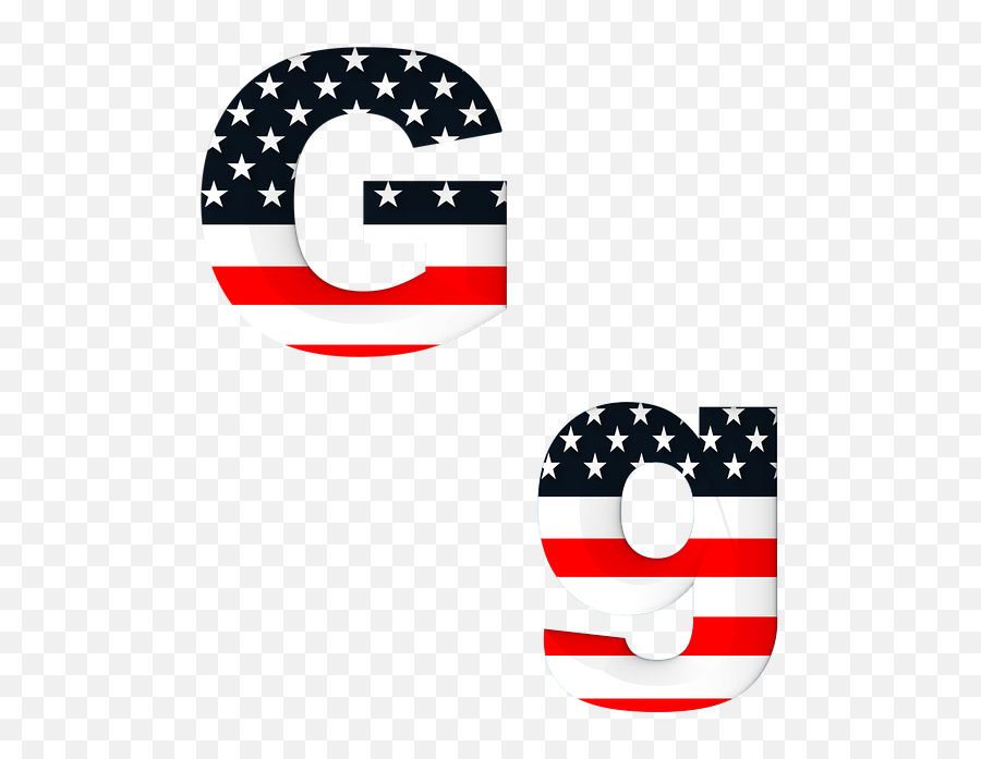 Letter Abc Alphabet - G With American Flag Pattern Emoji,American Flag Emoticon For Facebook