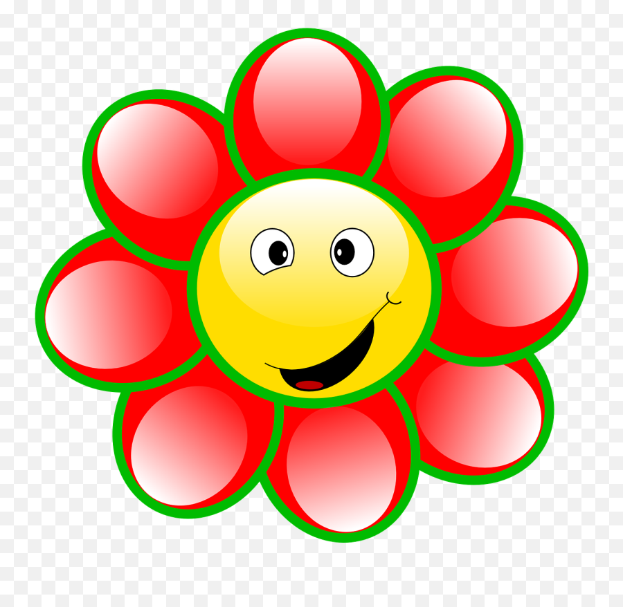 Smiley Flower Face Goofy Smile - Fiore Clipart Emoji,Flower Emoticon