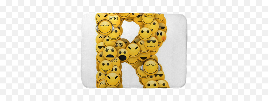 Emoticons Letter R Bath Mat Pixers - Emoji Letra R,Letter Emoticons