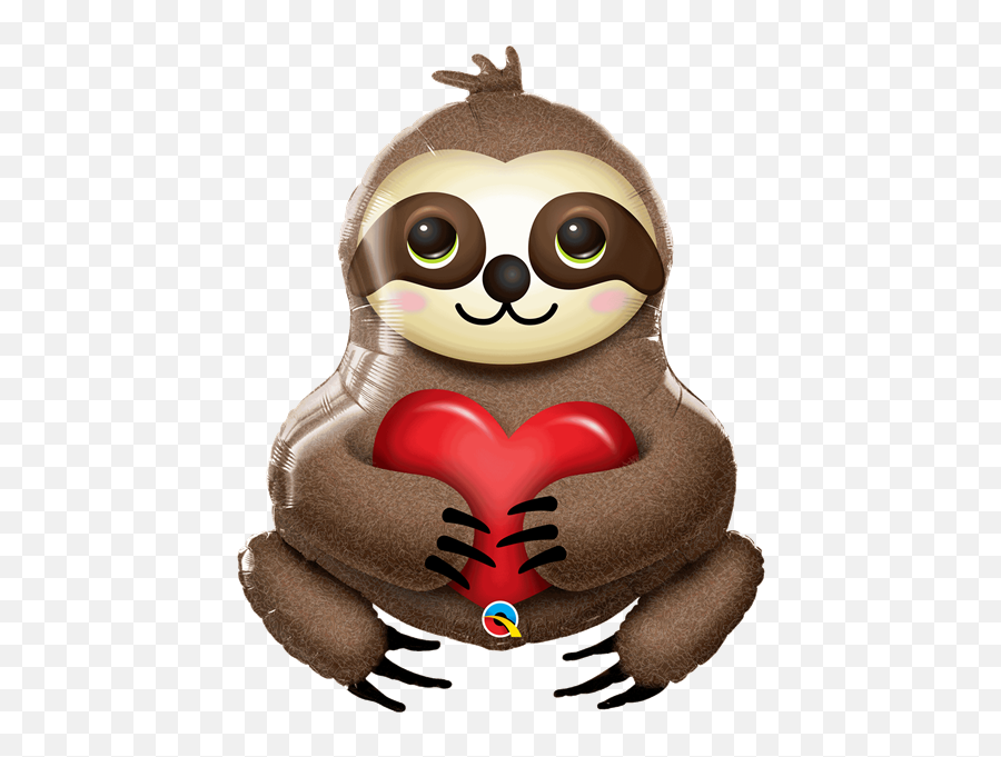 New Sitting Sloth With Heart 39 Foil Balloon - Supershape Sloth Foil Balloon Emoji,Disney Emoji Moana