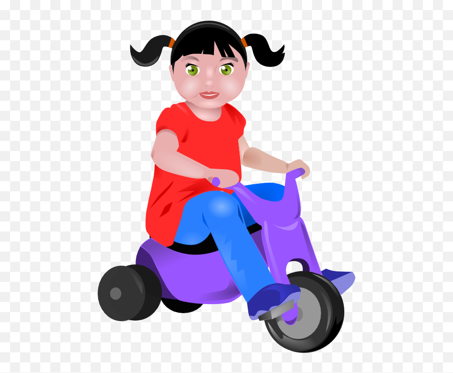 Toddler On Tricycle Clipart I2clipart - Royalty Free Toddler Clip Art Emoji,Girlie Emoticons