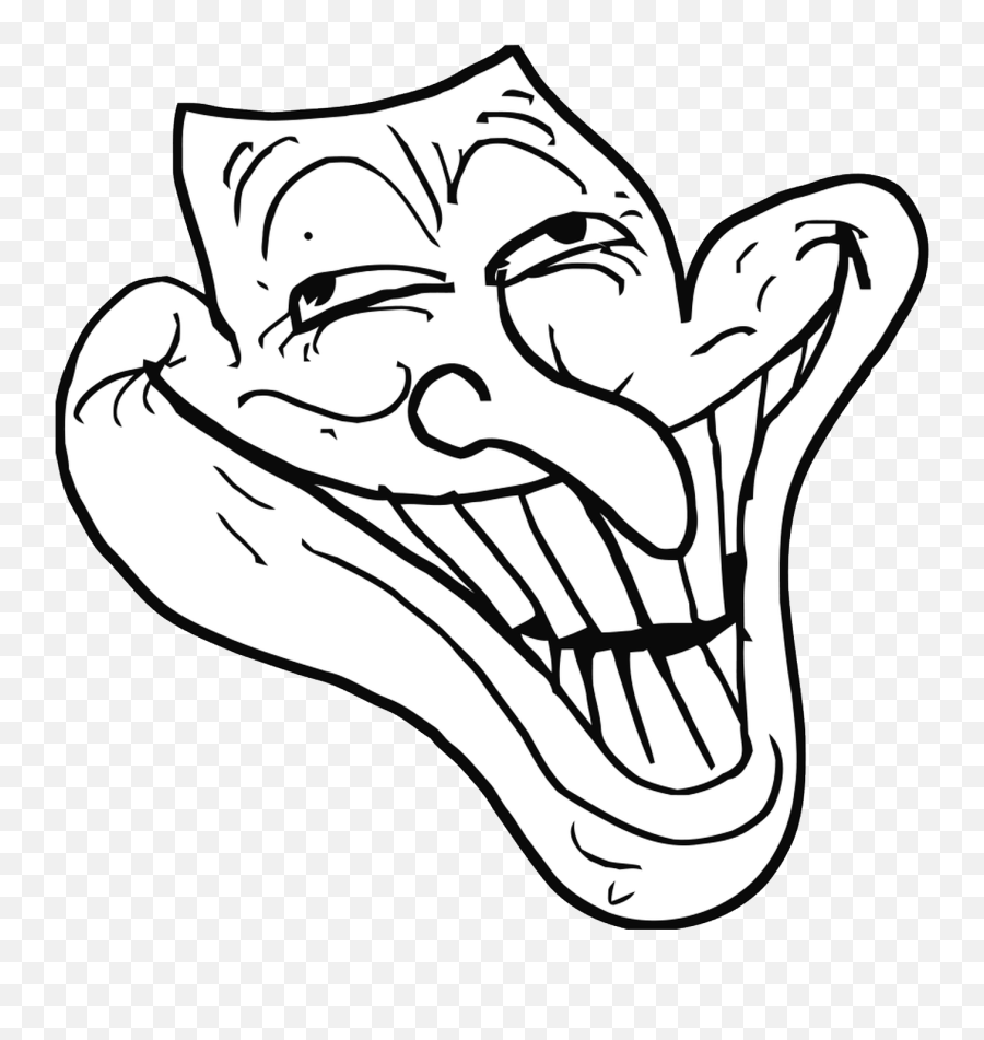 Trollface Png Transparent - Weird Troll Face Clipart Full Weird Face Png Emoji,Trollface Emoji