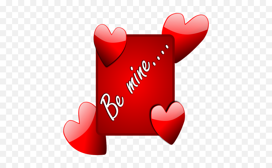 Be Mine Sign With Hearts Vector Image - Love U Images Download Emoji,Heart Emotion