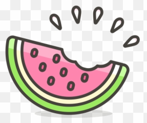 Watermelon Emoji Icon Of Colored Outline Style - Png