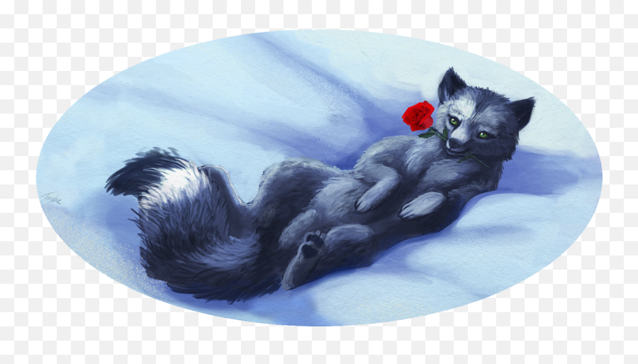 Arctic Fox - Red Fox Emoji,Roses Emoticon