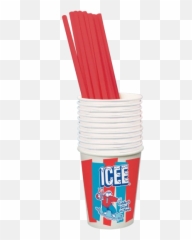 Icee Paper Cups And Straws - Drinking Straw Emoji,Straw Emoji