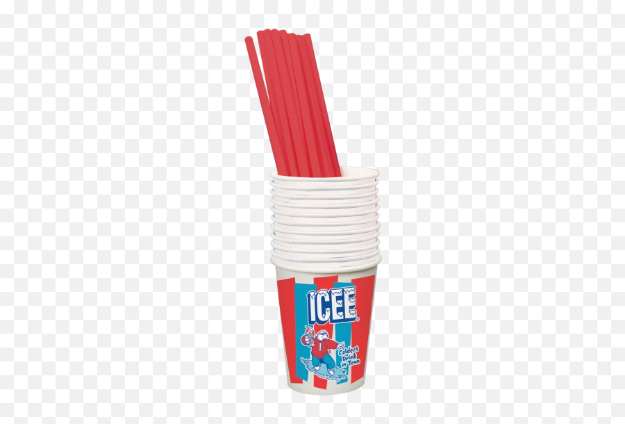 Icee Paper Cups And Straws - Drinking Straw Emoji,Straw Emoji