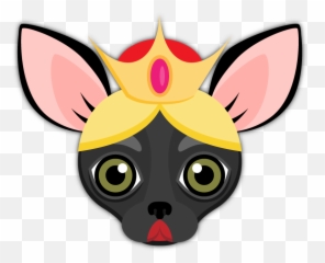 Black Chihuahua Emoji Stickers For Imessage Are You A - Chihuahua,Queen Crown Emoji