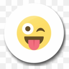 Wink Face With Tongue Stuck Out Badge - Nobody Text Faster Than An Angry Girlfriend Emoji