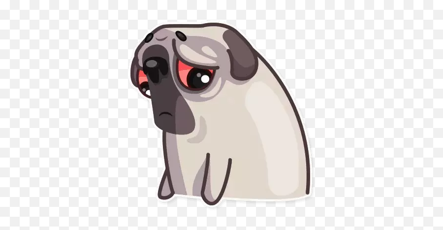 Doug The Angry Pug Emoji Calaamadaha - Pug,Pug Emoji
