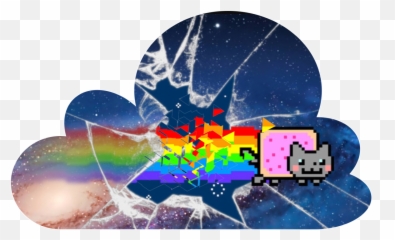 Nyan Cat Cloud Sticker Nyancat Cloud - Nyan Cat Wallpaper Google Emoji,Nyan Cat Emoji