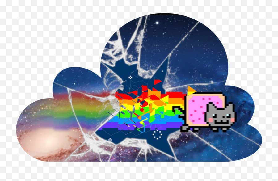 Nyan Cat Cloud Sticker Nyancat Cloud - Nyan Cat Wallpaper Google Emoji,Nyan Cat Emoji