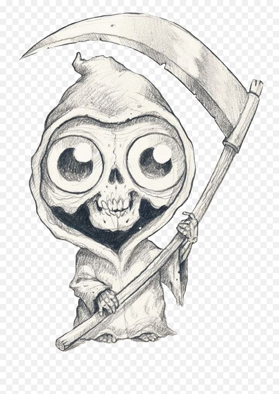 Death Reaper Cutehorror Halloween Freetoedit - Easy Cool Monster Drawings Emoji,Reaper Emoji