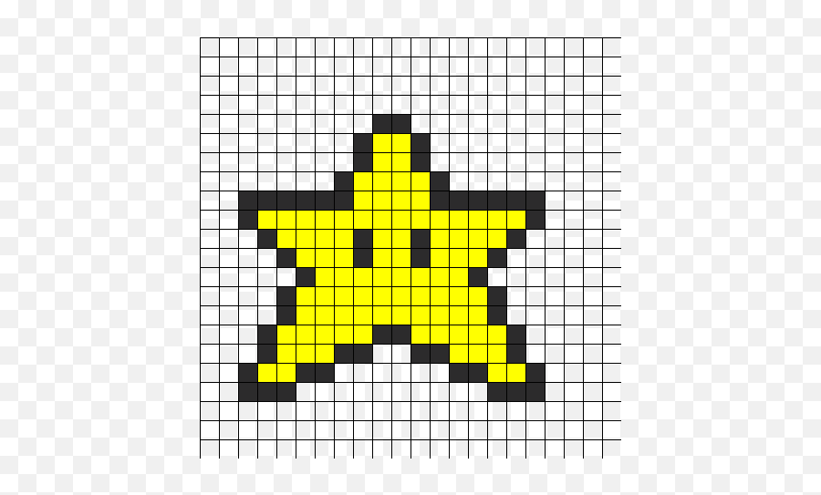 Mario Star Perler Bead Pattern Bead - Mario Star Perler Beads Emoji,Mario Thinking Emoji