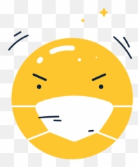 Shiny angry emoji with face mask flat - Transparent PNG Angy Emoji