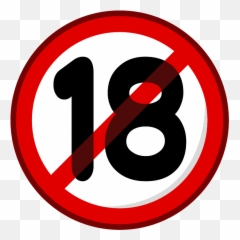 No One Under Eighteen Emoji Clipart - No You Turn Sign,18 Emoji