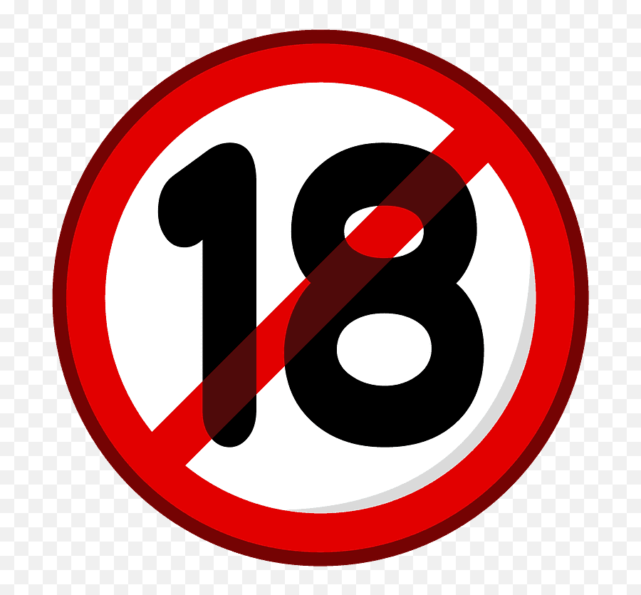 No One Under Eighteen Emoji Clipart - No You Turn Sign,18 Emoji