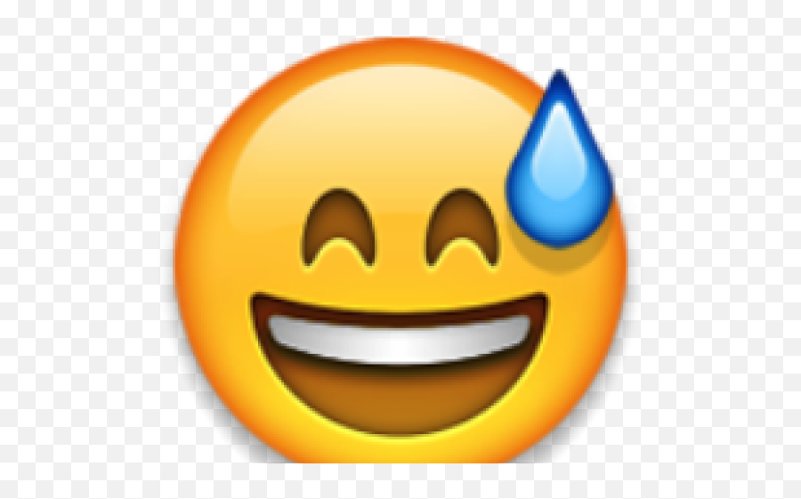 Emoji Clipart Sweaty - Smiling Face With Open Mouth And Cold Sweat Emoji Png,Sweaty Emoji