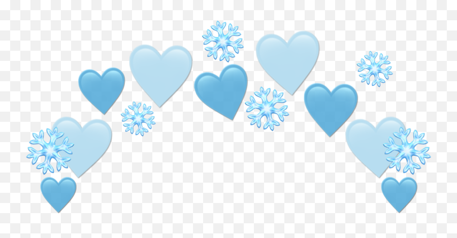 Heartjoon Blue Heartcrown Sticker By Haley Namjoon - Aesthetic Blue Heart Crown Emoji,Snow Flake Emoji