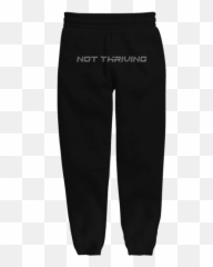 Not Thriving Black Joggers - Blesiv Merch Crop Top Emoji
