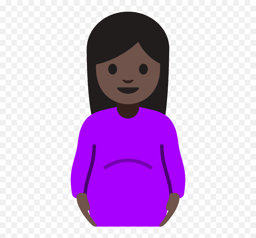 Pregnant Woman Emoji Clipart - Happy,Black Female Emoji