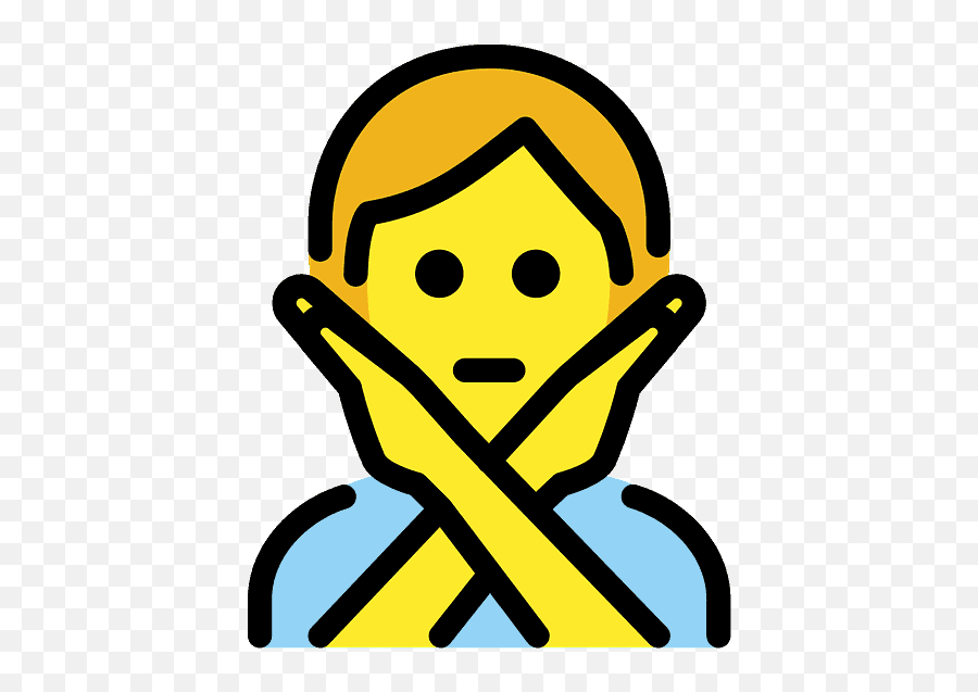 Person Gesturing No Emoji Clipart Free Download Transparent,Android 5 Emoji