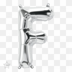 Silver Shape Qualatex Foil Balloon - Letter F Balloon Rose Gold Emoji,Gun Star Emoji