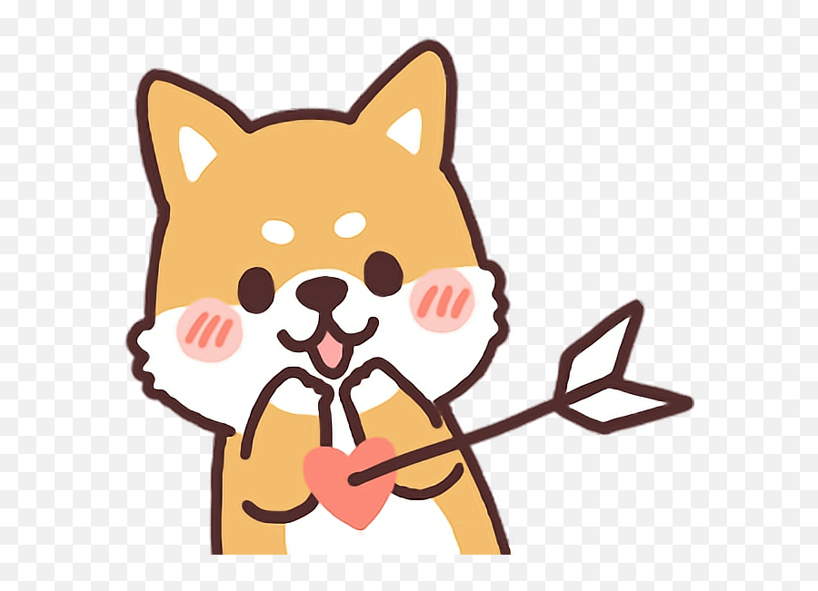 Dog Puppy Cute Love Aesthetic Kawaii - Shiba Inu Cartoon Png Emoji,Emoji Dog And Bone