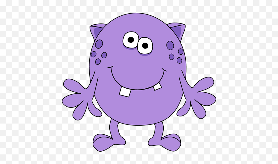 Monster Cartoon Clipart - Funny Monster Clipart Emoji,Purple Monster Emoji