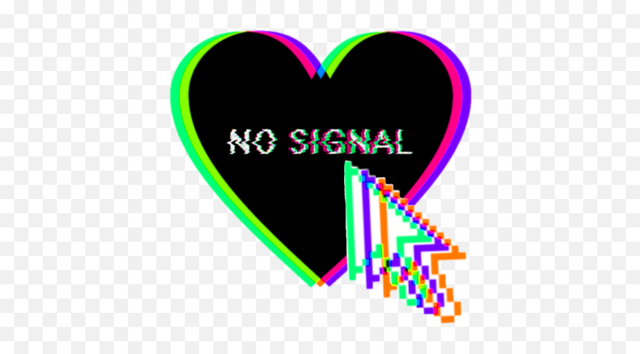 Glitch Glitchy Heart Nosignal Mouss - No Signal In A Heart Emoji,Heart Emoji Computer