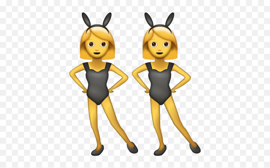 Women Bunny Emoji Download Ios - Dancing Girls Emoji Transparent,Girl Emoji