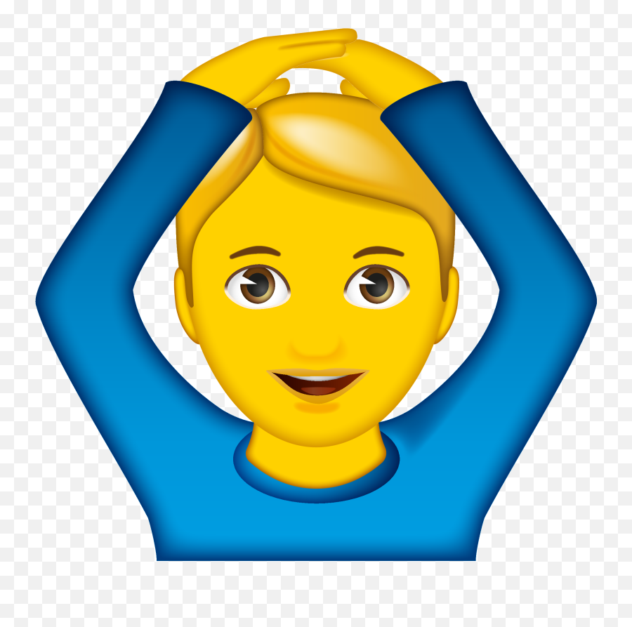 Emoji - Emoji Man Raised Hand,Ok Emoji