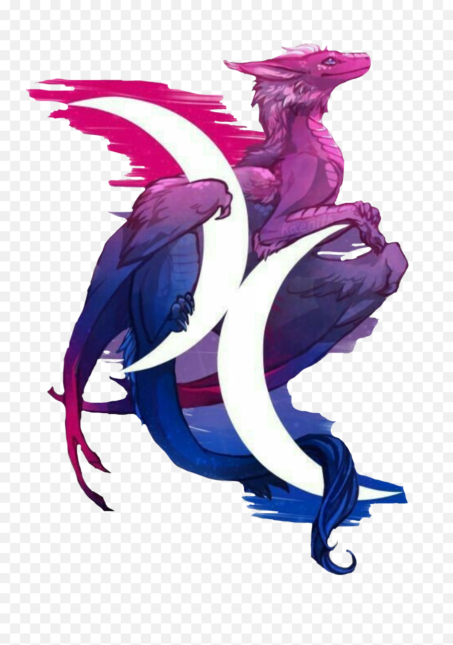 Bi Lovedrgon Pink Purple Blue - Bi Dragon Emoji,Bi Flag Emoji